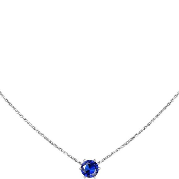 925 Sterling Silver 6 Prong Birthstone Necklace/Stud Earrings, Dainty Small Crys - Picture 1 of 6